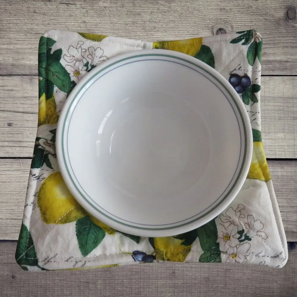 Microwave Bowl Cozy, Lemon Soup Bowl Holder, Gift Under Ten